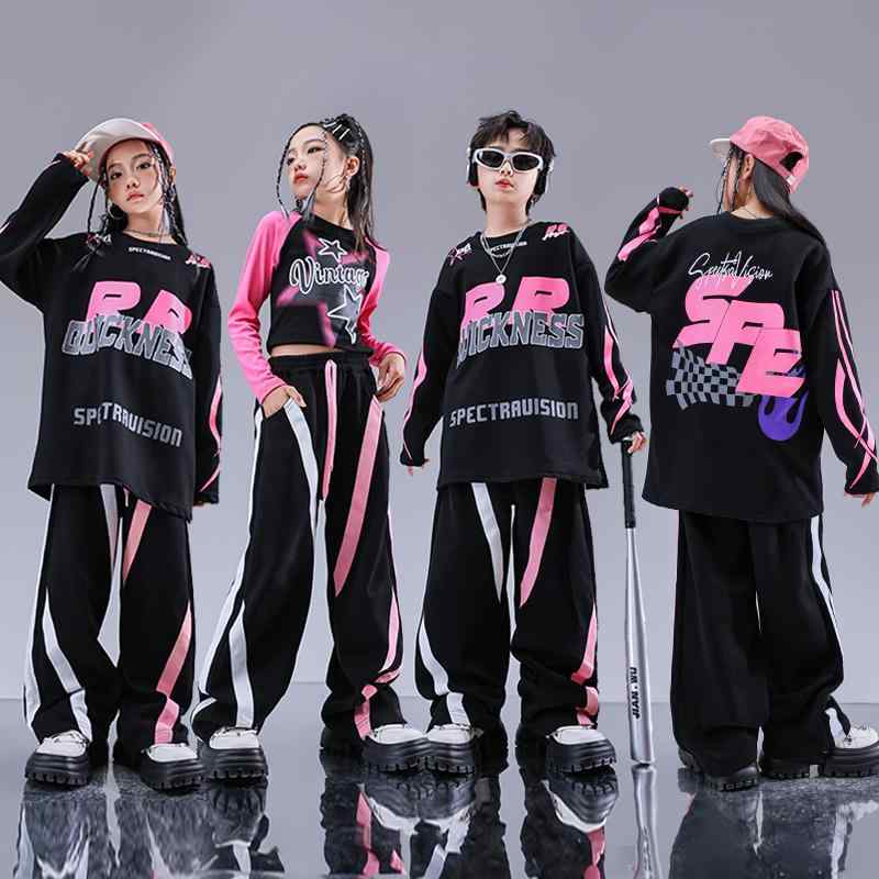 キッズ ダンスウェア チーム衣装 ヒップホップ ストリートダンス ストリートスタイル パフォーマンス衣装 男の子 女の子 ジャズダンス コスチューム ユニフォーム 子供服