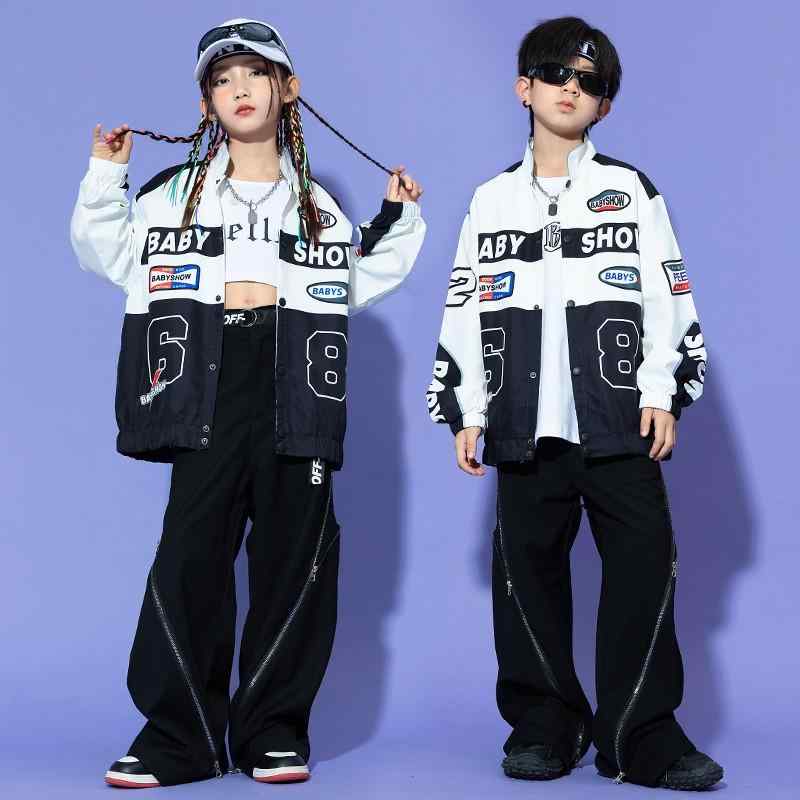 Other - 子供服 ジャケット ダンスウェア ヒップホップ ストリートダンス ストリートスタイル パフォーマンス衣装 男の子 女の子 ジャズダンス コスチューム ユニフォーム キッズ