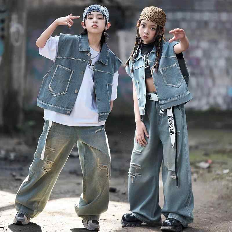 男の子 女の子 カウボーイ 夏 ダンスウェア ヒップホップ ストリートダンス ストリートスタイル キッズ パフォーマンス衣装 ジャズダンス コスチューム ユニフォーム 子供服