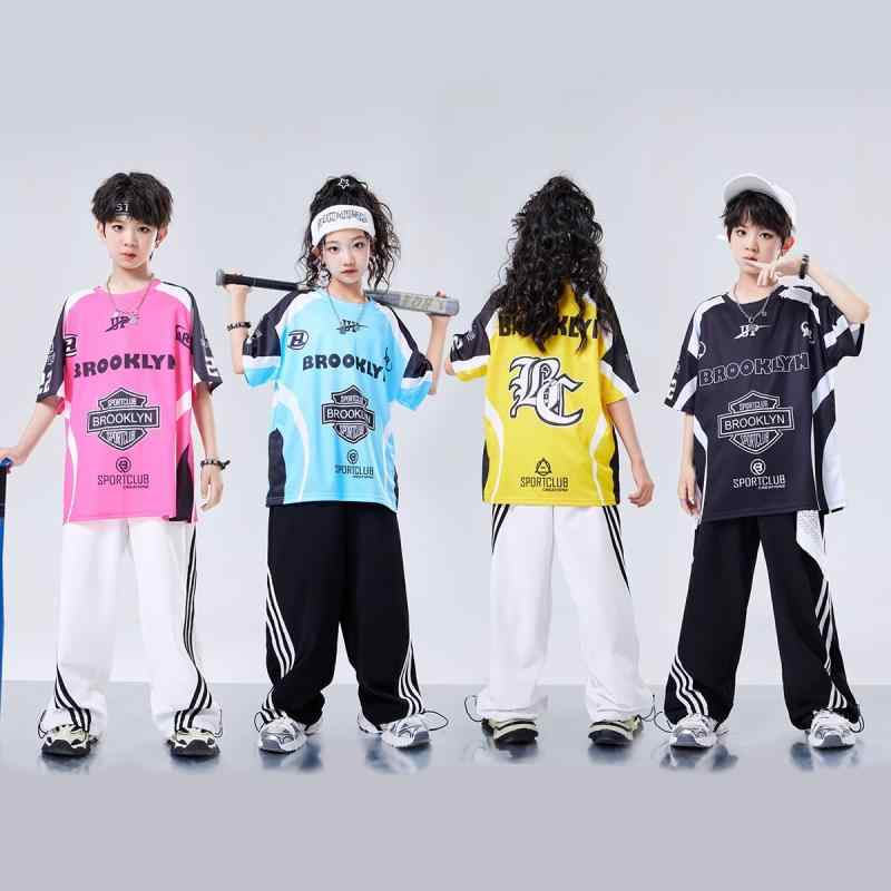 Other - Tシャツ 夏 キッズ ヒップホップ ジャズダンス ダンスウェア ストリートダンス ストリートスタイル パフォーマンス衣装 男の子 女の子 コスチューム ユニフォーム 子供服