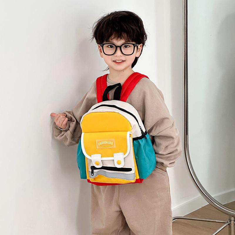 リュック スクール バッグ 子供 ファッション コントラスト カラー 男の子 バック パック かわいい 女..