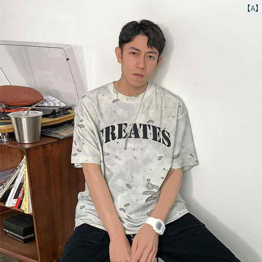半袖 Tシャツ アメリカン プリント メンズ 夏 ストリート 綿 テキスト ラウンドネック カジュアル 都会的 デイリー ゆったり 通気性 トップス 半袖 Tシャツ アメリカン プリント メンズ 夏 ストリート 綿 テキスト ラウンドネック カジュアル 都会的 デイリー ゆったり 通気性 トップス