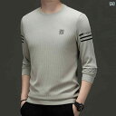 メンズ 長袖 トップス カットソー Tシャツ 春秋 ラウンドネック セーター ハイエンド レイヤリング シャツ 無地 カジュアル
