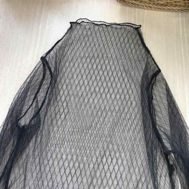 シアーシャツ レディース ファッション シースルー メッシュ レイヤリング シャツ 日焼け防止 長袖 フェアリー チュール トップス(4)