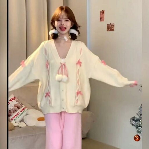 レディース ファッション 春秋 ドーパミン リボン付 シンプル ガーリー カーディガン ゆったり おしゃれ 快適 レディース ファッション 春秋 ドーパミン リボン付 シンプル ガーリー カーディガン ゆったり おしゃれ 快適
