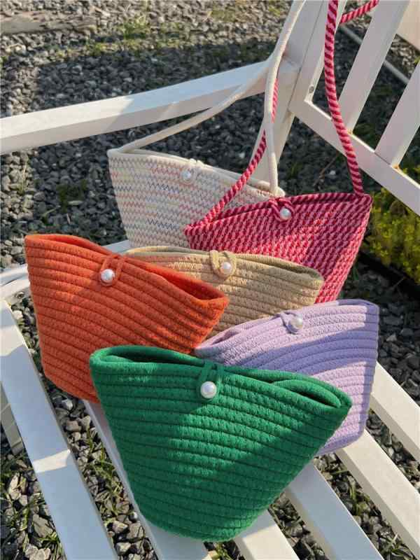ストローバッグ 編み込み 肩掛け ショルダー バケット かごバッグ カラバリ 色違い ビビットカラー 軽..