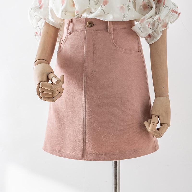 スカート 大人 女性 夏 デニム 露出防止 Aラインスカート ショートスカート ヒップライン フィット ハイウエスト フェミニン カジュアル レディース エレガント アクティブ(4)