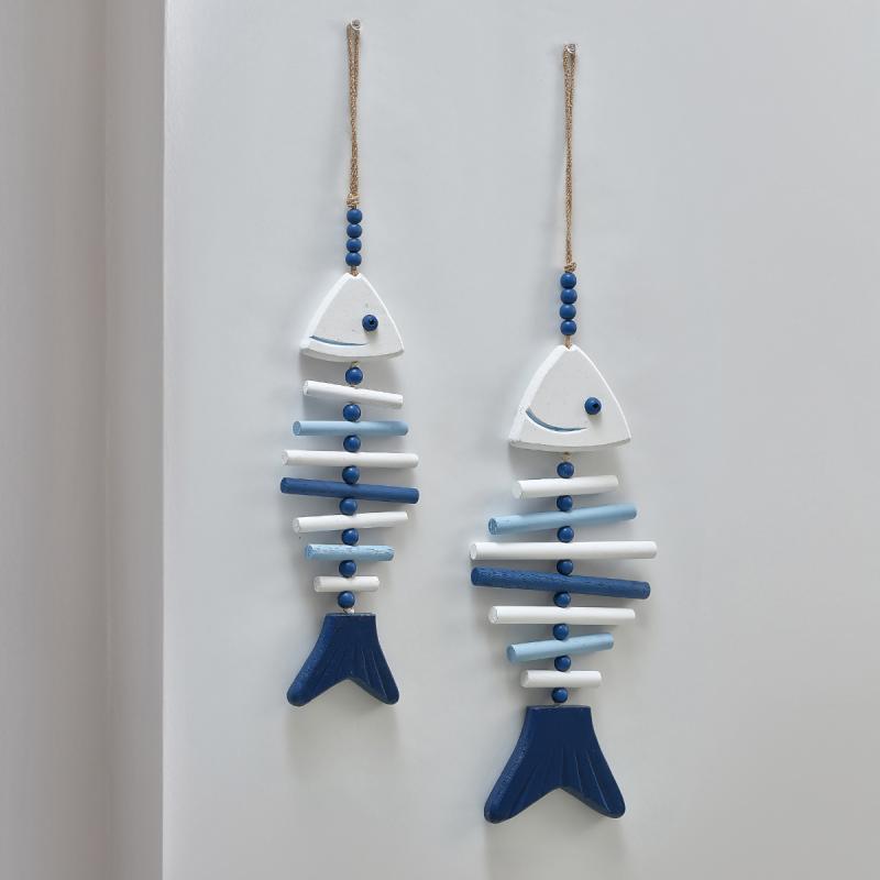 インテリア マリン ブルー ハイエンド 地中海 スタイル フィッシュ 魚 立体 魚型 壁 装飾 飾り ルーム 部屋 ホテル 部屋 廊下