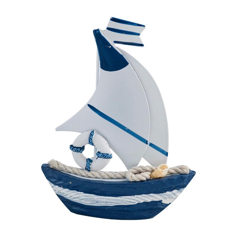 インテリア 置物 地中海 マリン ブルー 木製 帆船 ヨット 船 装飾品 ホーム デスク 飾り 家具 順風満帆..