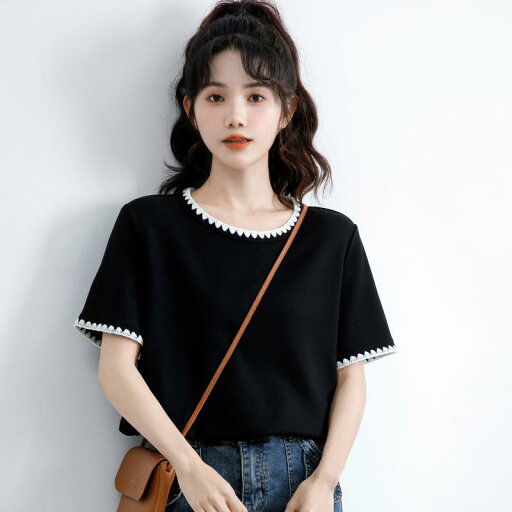 レディース 夏 スタイル シック 半袖 Tシャツ ブロックカラー ラウンドネック シンプル カジュアル トップス レディース 夏 スタイル シック 半袖 Tシャツ ブロックカラー ラウンドネック シンプル カジュアル トップス