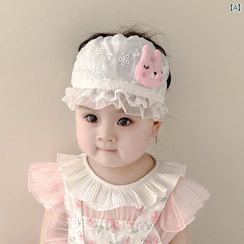 ヘッドバンド ベビー 新生児 帽子 頭部保護 女の子用 春夏 かわいい 空 ハット レース サンバイザー キュート
