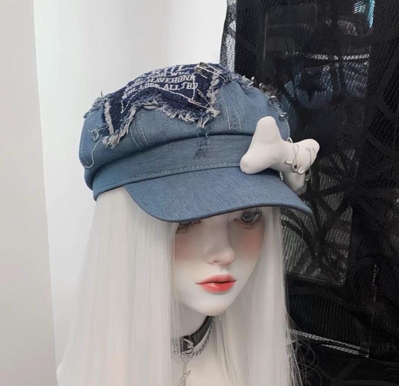 キャスケット帽 パンク ゴス おしゃれ レディース 女性用 アクセサリー 小物 帽子 ハット 量産型 地雷系 ガールズ かわいい 春夏 サブカル