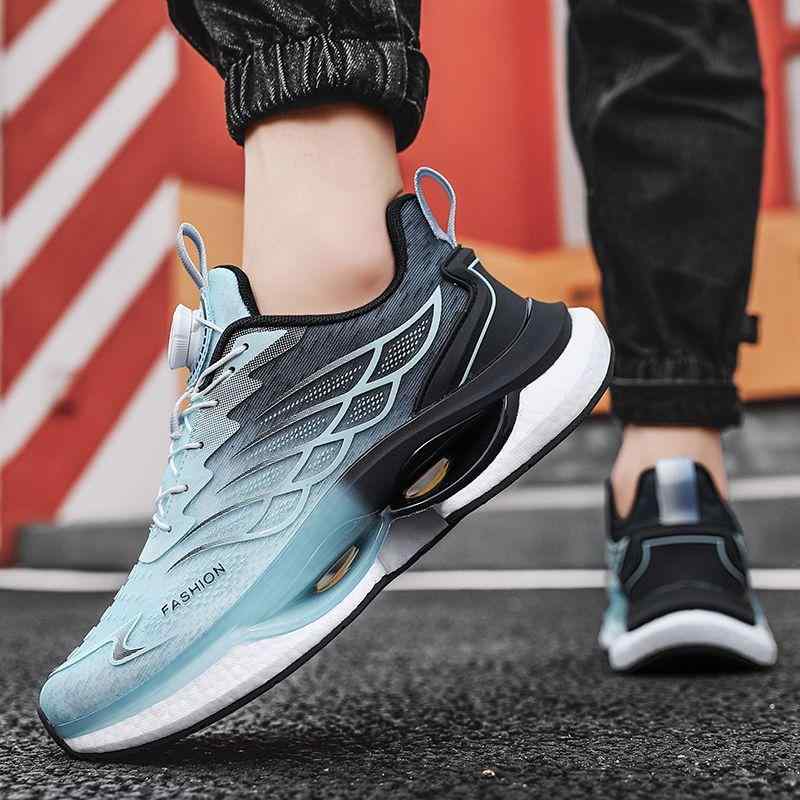 ランニング シューズ 運動靴 スニーカー 快適 軽量 回転 ボタン カジュアル スポーツ ジョギング ウォ..