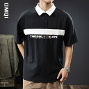 ポロシャツ メンズ 半袖 300g アメリカン スプライシング 夏 ファッション オーバーサイズ ポール 半袖 Tシャツ アメリカンカジュアル