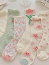 レディース シンプル カジュアルソックス 綿 夏用 薄手 靴下 通気性 和風 ミドルソックス 吸湿発散性 ソフト レース カラフル かわいい 柄