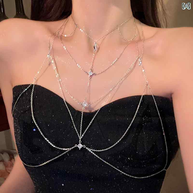 レディース ボディ チェーン 魅惑的 アクセサリー 春夏 ネックレス 女性 セクシー