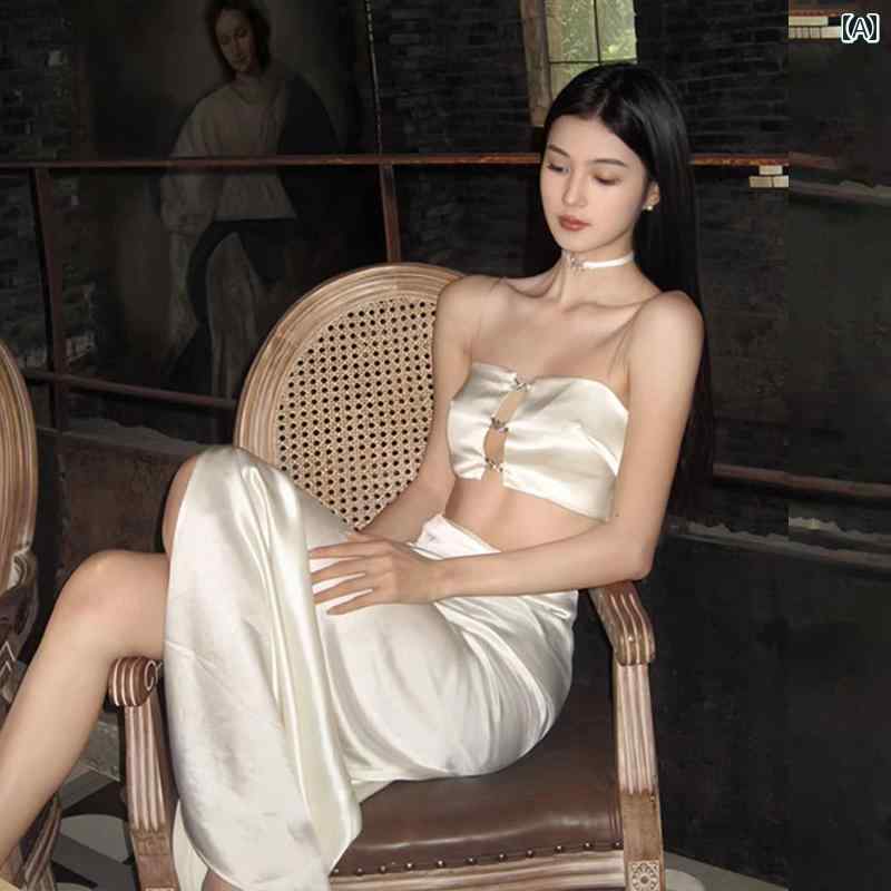 レディース フランス 魅惑的 ハイエンド チューブトップ スカート リゾート ビーチ シンプル おしゃれ コーデ