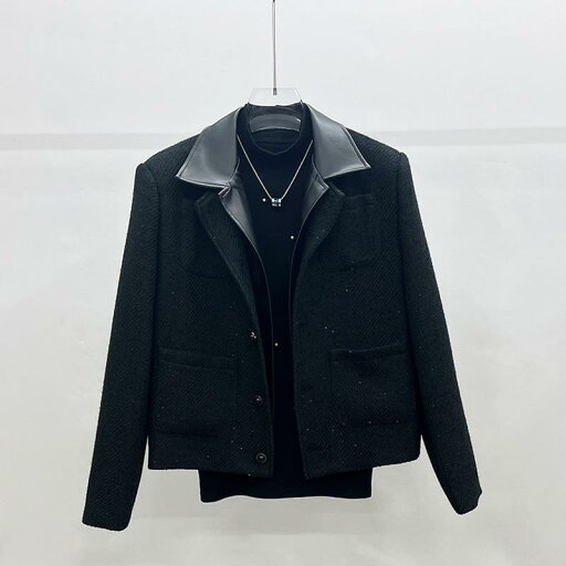ジャケット ブレザー 上着 おしゃれ ファッション メンズ ショート 肩パッド入り トップス ハイエンド レザー フェイクツーピース ブラック グリッター 秋冬 ジャケット ブレザー 上着 おしゃれ ファッション メンズ ショート 肩パッド入り トップス ハイエンド レザー フェイクツーピース ブラック グリッター 秋冬