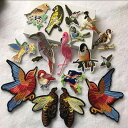 アップリケ 鳥 モチーフ 刺繍 布パッチ 穴修理 衣類装飾 アクセサリー DIY素材 手芸 ハンドメイド ワッペン アイロン接着可能 リメイク ファブリックデコ アクセント アート