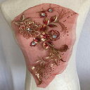 アップリケ 立体 花 モチーフ スパンコール 刺繍 布パッチ 手芸 ハンドメイド リメイク ファブリックデコ メッシュ ビーズ 衣類補修 アクセサリー DIY素材 キラキラ 華やか