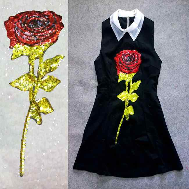 アップリケ モチーフ 19×34cm 16×49cm 大小さいサイズ ファッション ワッペン ステッカー スパンコール..