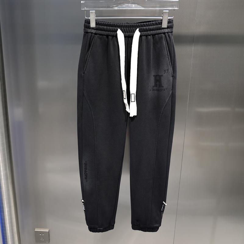 カジュアル パンツ リラックス 普段使い 秋 ファッション ウォッシュ加工 ユーズド加工 タイダイ レター プリント 巾着 弾性 スリム アイロン スポーティー モダン クール