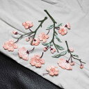 アップリケ ベゴニア 花柄 アイロン接着可能 刺繍 布パッチ リメイク 手芸 ハンドメイド DIY素材 ファブリックデコ ファッション アクセント チャイナ風 アクセサリー