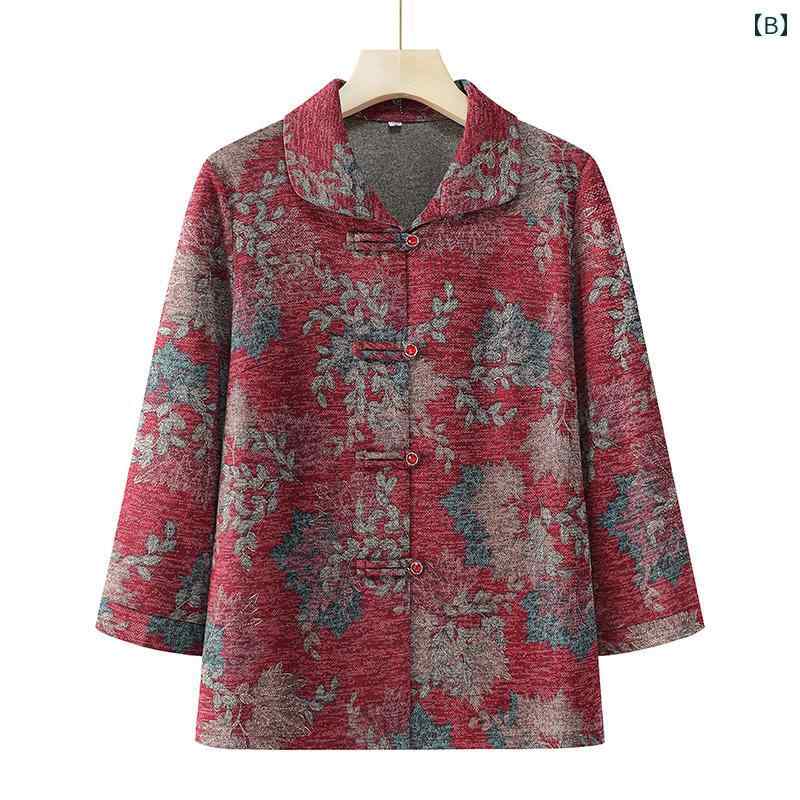 婦人服 おばあちゃん 春秋 コート 高齢者用 薄手 花模様刺繍 シニアファッション レディース 老婦人 高齢 母親向けギフト ゆったり カジュアル お出かけ 買い物 la-graine-11238028 ラ・グラーヌ サンプル画像2