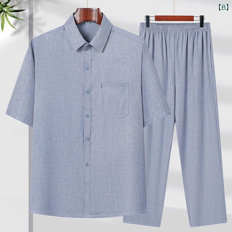 夏 シャツ メンズ 半袖 おじいちゃん スーツ シンプル ベーシック カジュアル クラシック 通気性 ダークグレー グリーン ベージュ