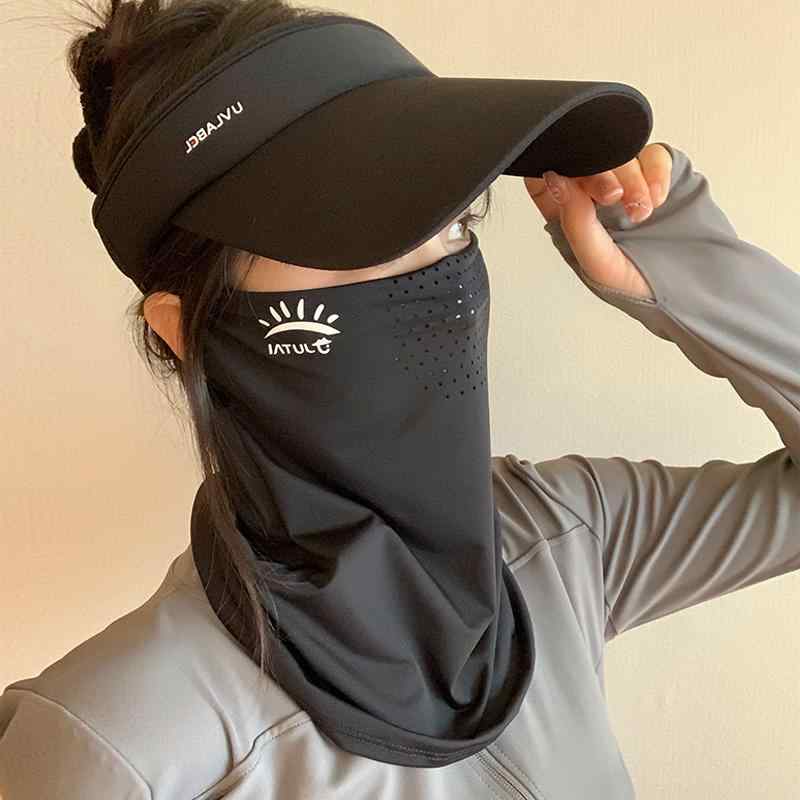 サンバイザー 冷感 日焼け防止 マスク 女性用 紫外線 防止 屋外 サイクリング ネック マスク サンシェ..