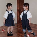 キッズ ベビー 韓国 女の子 ドール風 サスペンダースカート 夏 スタイル 女の子 赤ちゃん デニム サロペットスカート 女の子 りぼん かわいい 西洋 スタイル スカート Aラインスカート