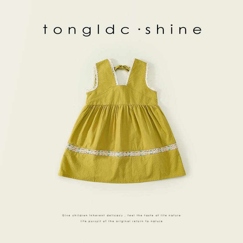 キッズ ベビー かわいい 女の子 サマーノースリーブ ドレス ワンピース プリンセス ドレス 女の子 ノー..