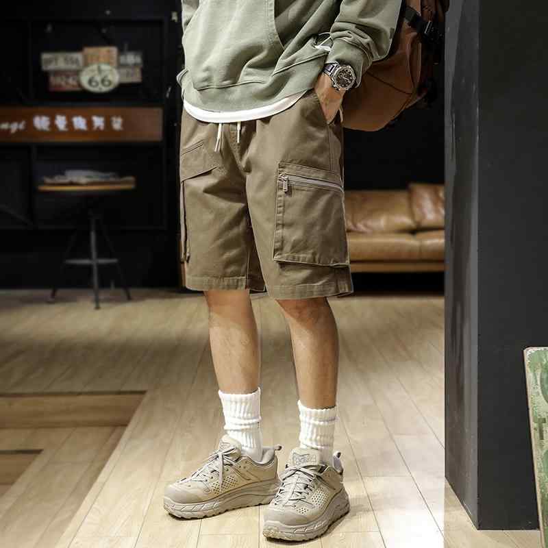 ハーフパンツ メンズ 夏 ジッパー ポケット カーゴ ショーツ 大きいサイズ 綿 カジュアル 5 分丈 パンツ カーゴパンツ ポケット付き 楽ちん