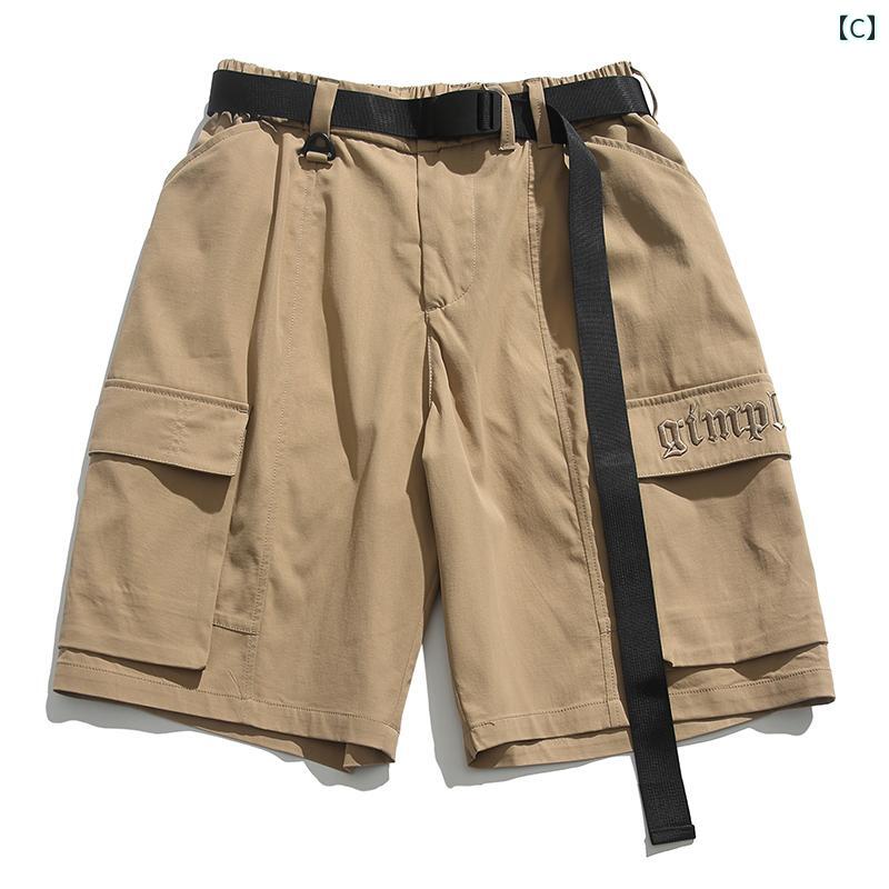 ハーフパンツ レトロ カーゴ ショーツ メンズ 夏 ストリート ファッション カジュ...