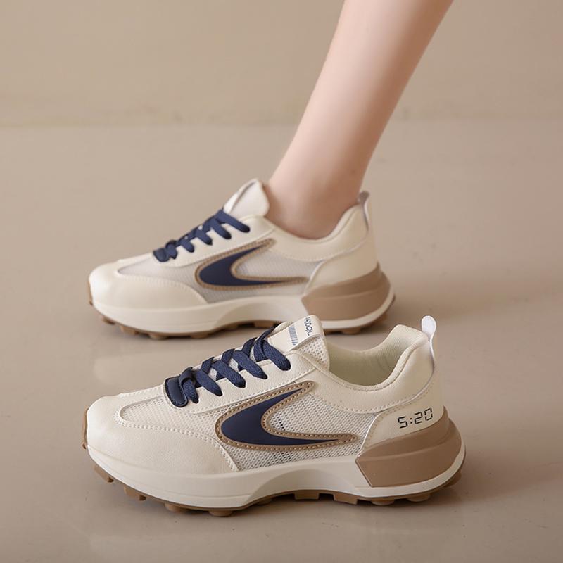 レディース スニーカー ホワイトスポーツシューズ フォレストガンプ 靴 厚底 ワッフル シューズ 夏 メ..