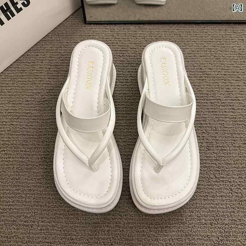 サンダル 厚底 ビーチ レディース 夏 フレンチ カジュアル ブラック ホワイト ミディアムヒール レジャー