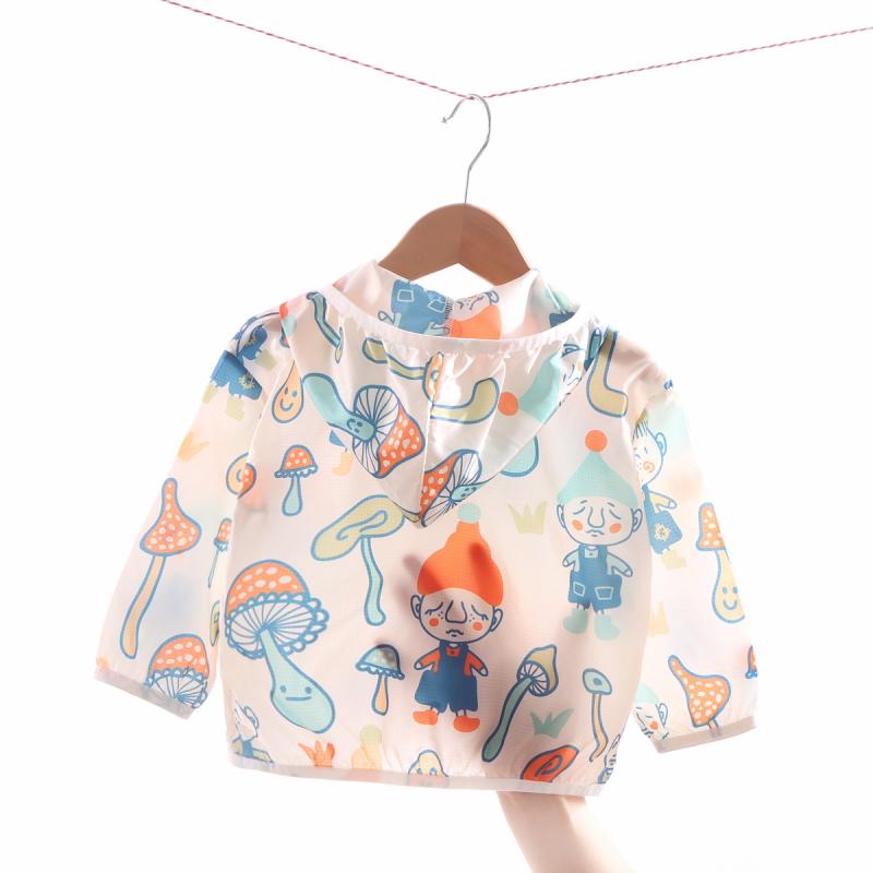 子供用 夏 日焼け防止服 男の子 女の子 薄手 韓国 フード付き ジャケット シャツ 通気性 カジュアル