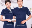 飲食店 制服 業務用 ユニフォーム ホテル 中国風 ウェイター 作業着 半袖 レストラン 茶屋 鍋 夏 レディース スーツ トップス エプロン パンツ セットア...