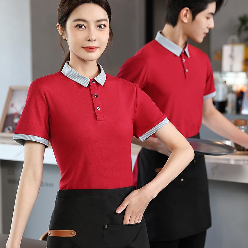 飲食店 サービス業 ワークウェア レディース 婦人用 仕事着 制服 作業着 業務用 ユニフォーム ポロシャツ トップス 前掛け エプロン セット 大きいサイズ 夏