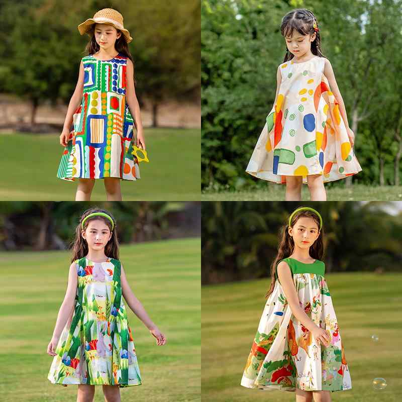 女の子 ワンピース 夏 かわいい ノースリーブ リゾート 旅行 ビーチ 子供服 キッズ ガールズ サマードレス キュート