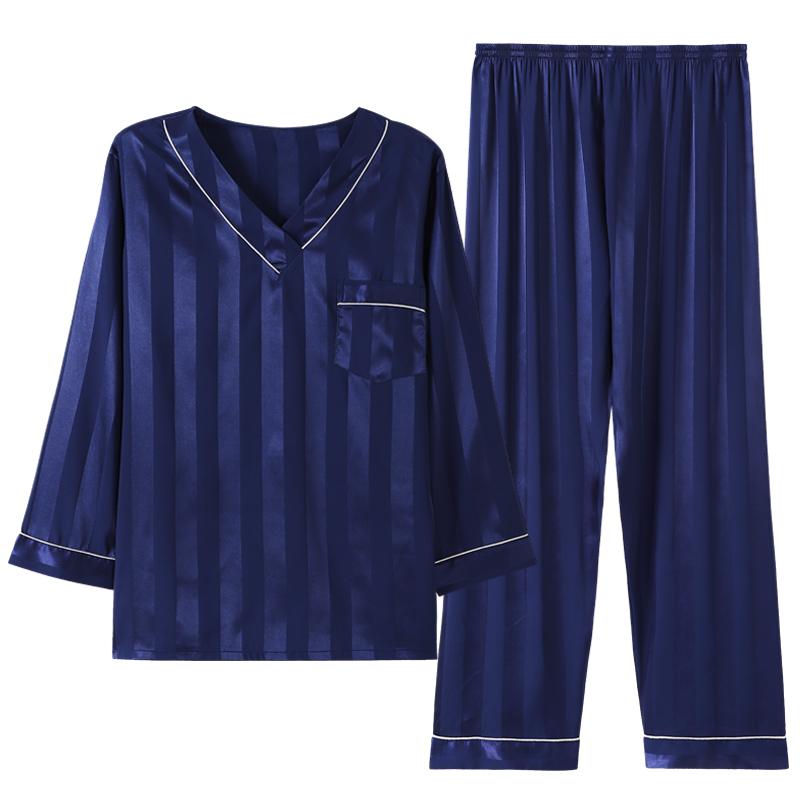 メンズ パジャマ 長袖 春秋 薄手 カジュアル 冷感 ホームウェア 服 シンプル Vネック ロング