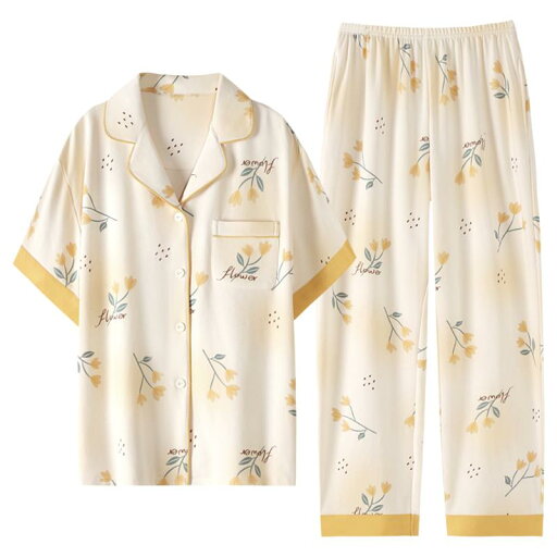 パジャマ ルームウェア セット ナイトウェア レディース 夏 モーダル 半袖 ズボン ホーム 服 薄手 氷 絹 レディース パジャマ ルームウェア セット ナイトウェア レディース 夏 モーダル 半袖 ズボン ホーム 服 薄手 氷 絹 レディース