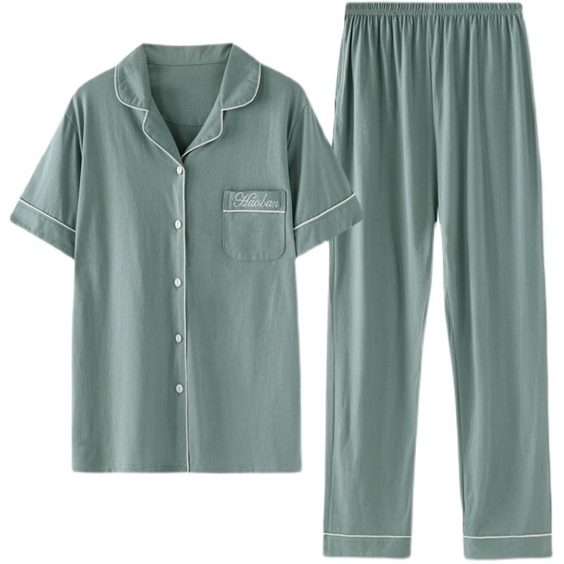 パジャマ ルームウェア セット ナイトウェア レディース 夏 魅惑的 綿 半袖 ズボン ホーム 服 薄手 カーディガン 大きいサイズ