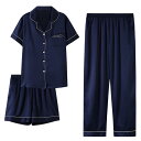 パジャマ ルームウェア ナイトウェア 冷感 レディース 夏 半袖 ショーツ ホーム 服 薄手 ズボン スリーピース