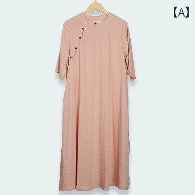 フィットネス 夏 半袖 ドレス 綿 リネン レトロ エスニック ロング 涼しい 通気性 ゆったり ダークグリーン 中国風 傾斜 スカート フィットネス 夏 半袖 ドレス 綿 リネン レトロ エスニック ロング 涼しい 通気性 ゆったり ダークグリーン 中国風 傾斜 スカート