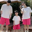 親子服 家族 ペアルック レディース メンズ 大人用 キッズ 子供 赤ちゃん ベビー 親子 リンク コーデ お揃い レジャー トラベル 記念写真 Tシャツ トッ...