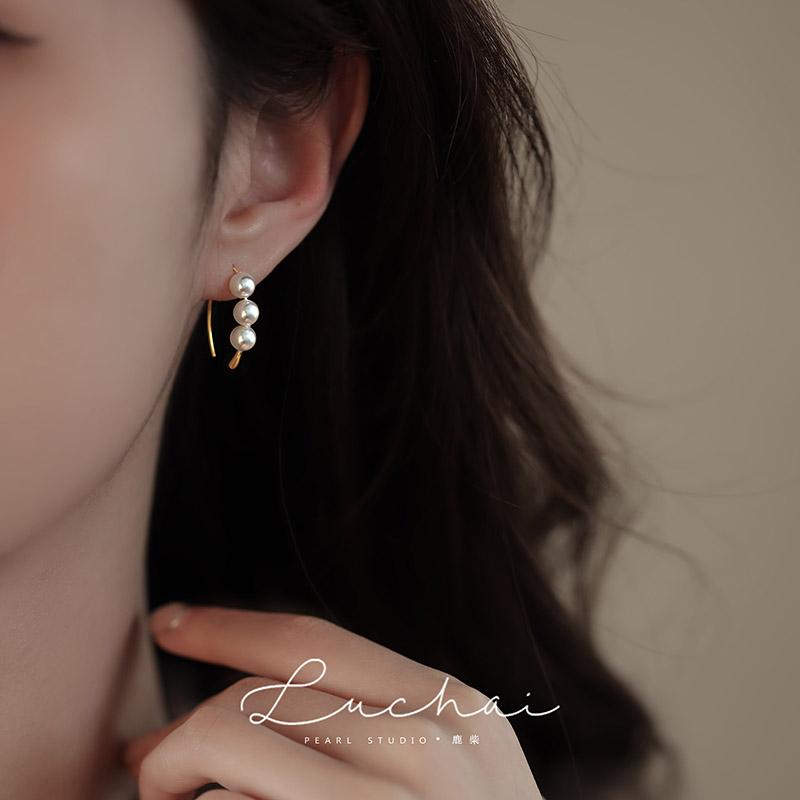 ピアス パーティー セレモニー レディース ジュエリー 上品 パール 925 スター リング シルバーピアス ホット ハイエンド ライト 高級感 ユニーク ピアス