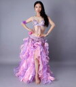 夏 ベリーダンス パフォーマンス 衣装 セット ダンス コスチューム セット 重厚 紫 白 レディース ダンス 華やか ゴージャス 魅惑的 セクシー