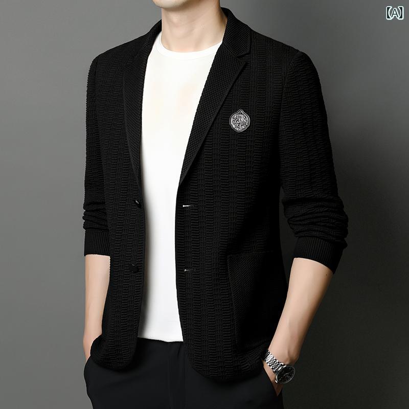 メンズ 春秋 カジュアル スーツ シンプル おしゃれ スタンドカラー 快適 ビジネス お出かけ 万能 アウター