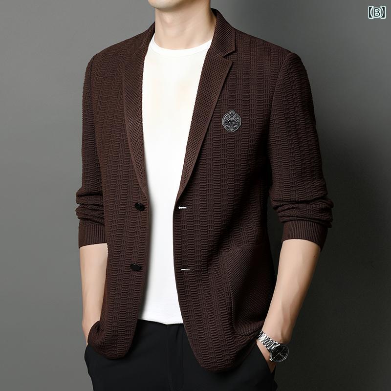 メンズ 春秋 カジュアル スーツ シンプル おしゃれ スタンドカラー 快適 ビジネス お出かけ 万能 アウター